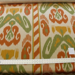 Clarence House Grand Pamir Ikat Linne Rost och Ormbunksgrön Rek. pris 370!/Å #1525