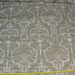By Yard Scalamandre Small Fren Old Gold Damask Documentary Painted Silk Faille MSRP 500+/Y