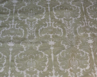 By Yard Scalamandre Small Fren Old Gold Damask Documentary Painted Silk Faille MSRP 500+/Y