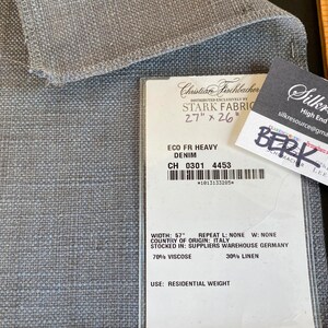 Scalamandre ECO FR Heavy Denim Viscose Plain Blue - Square 27″x 26″