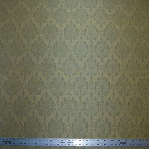 By Yard Scalamandre NAMTU Silk Damask French shops Blue and Tan MSRP300/Y
