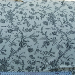 By Yard Grey Watkins Scalamandre Languedoc  Charcoal Black White  Botanic Fern and Thistle Southern France Toile Circa 1790 MSRP USD 364/y