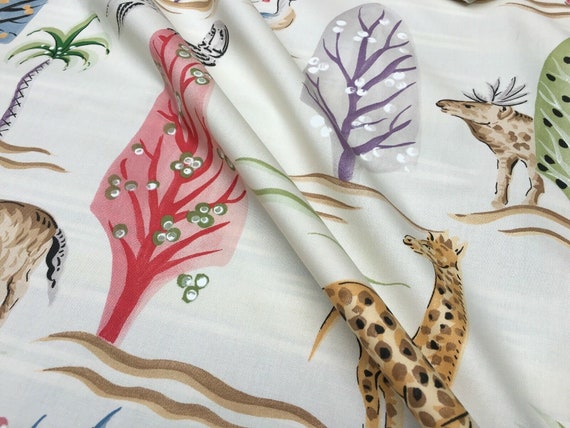 By Yd Clarence House Eden Cotton Print Tiger Elephant Zebra