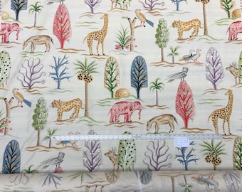 By Yd Clarence House Eden Cotton Print Tiger Elephant Zebra Animal Safari Special Order MSRP USD 216/Y 2yds Minimum order