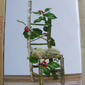 Flower Chair Christmas Holly  Art Installation and Photograph Print Christmas Holly  8x10 inches