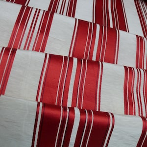 By Yard Brunschwig & Fils Vilmorin Satin Stripe Lipstick Red MSRP 290/Y