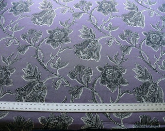 BTY Clarence House Orlando in lino viola chiaro con stampa floreale tropicale n. 1501