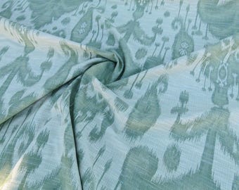 Scalamandre Monroe Ikat Texture Green Pale Blue Soft Upholstery With An Ikat Pattern MSRP USD 150