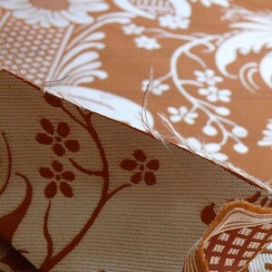 cortado a medida Scalamandre "chippendale" Seda Lampas Jacquard Alcachofa Granada Teca Óxido Naranja Crema Plata Blanco Precio de venta sugerido USD 500+/A imagen 5