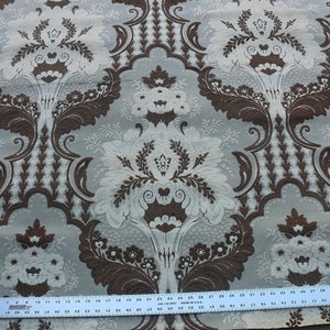 2 Yards Scalamandre Lacerta Damask Cut Velvet Chocolate Cream MSRP 512