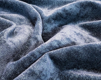 Op maat gesneden Mohair en zijde Fluweel Zeewiertextuur Deepest Night Blue Black Heavy Duty