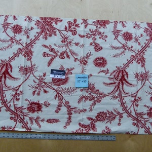32 EV24 27&quot;x55&quot; Scalamandre Languedoc Autumn Red Cream White Botanic Fern and Thistle Southern France Toile Circa 1790 MSRP USD 364/y