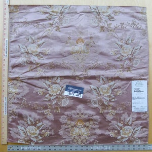 8 EV24 27&quot;x27&quot; Square Scalamandre Carlos Lampas Dusty Rose 100%silk Damask Floral
