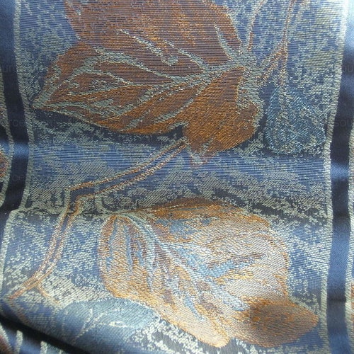 By Yard shops Scalamandre BARANZELi Italian 100% Silk Lampas Dumont Blue Superb! #4R
