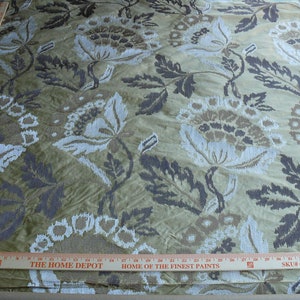 Lee Jofa Oriana Silk Gold Large Poppy Flower Embroidery Art Nouveau MSRP USD 296