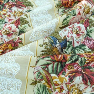 Scalamandre Point de Venise rayures multicolores/vanille beige botanique blanc PDSF 128 $/an