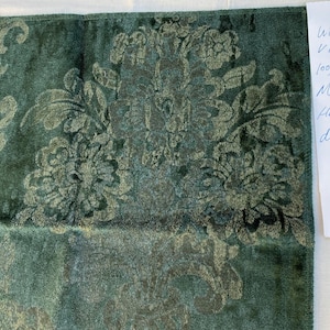 Velvet Rich Emerald Green Printed Renaissance Damask Radiance
