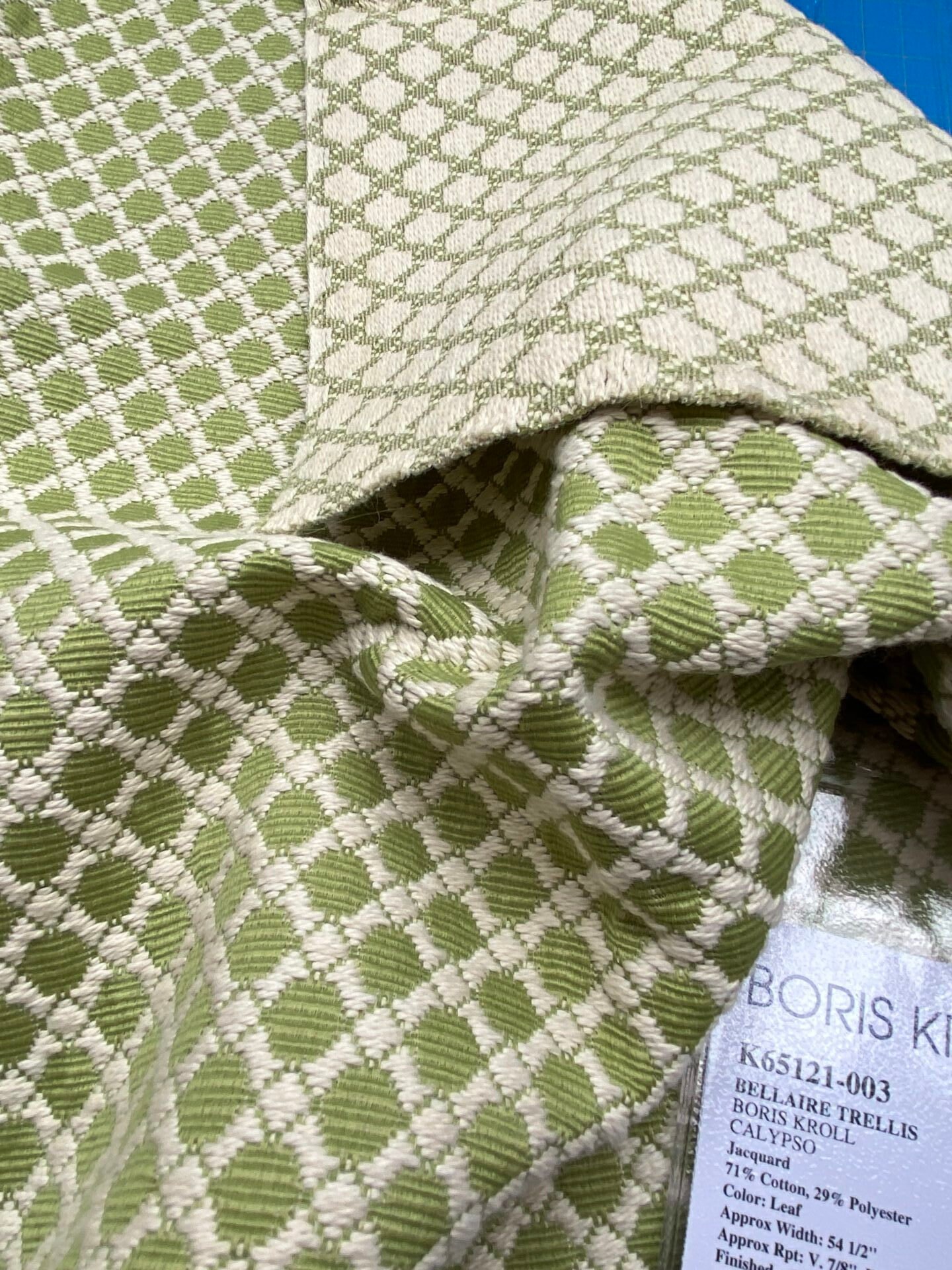 The House of Scalamandré Bellaire Trellis Fabric, Indigo