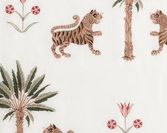 Special Order Schumacher Tiger Palm Tablecloth for Matouk  Linen Tigereye Round Shape 90inches