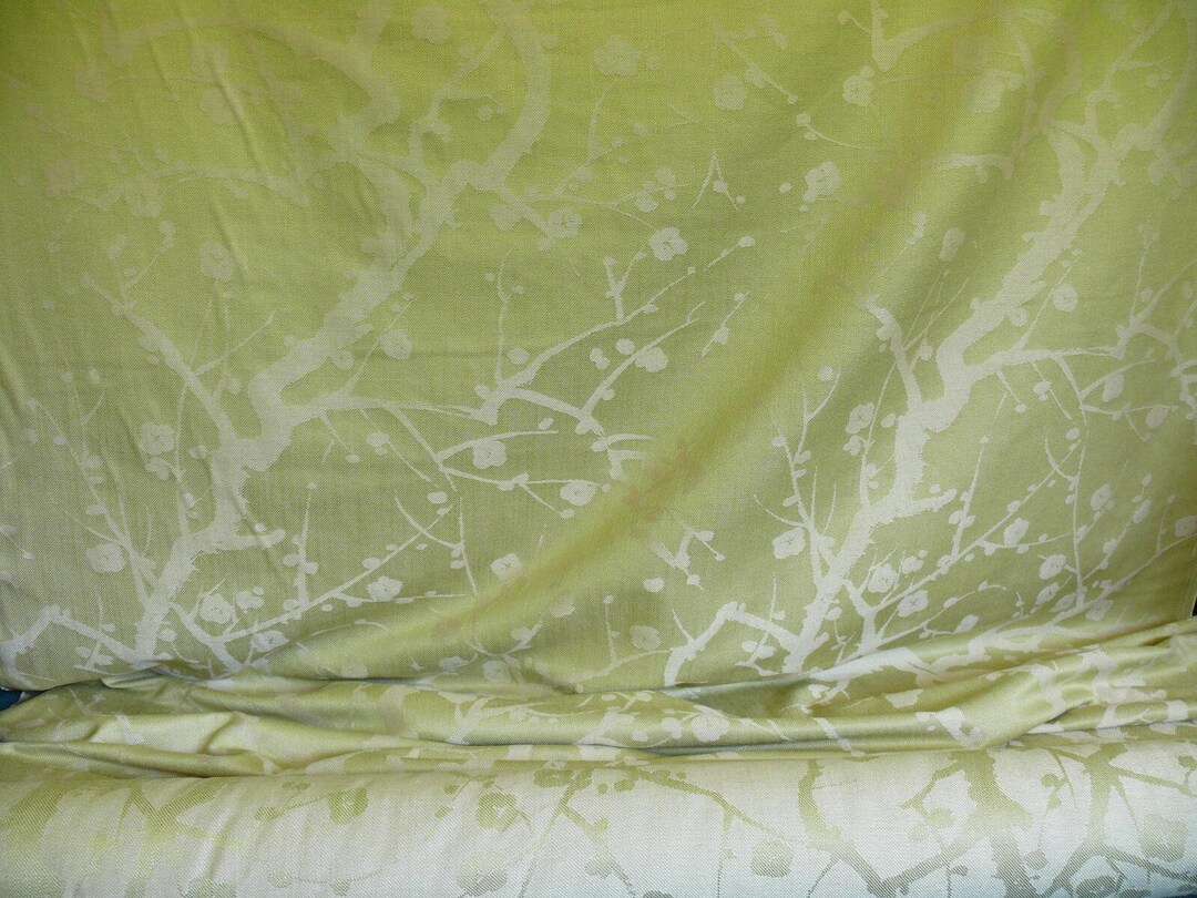 Clarence House Summer Quince Asian Tree Flower Green Heavy Etsy