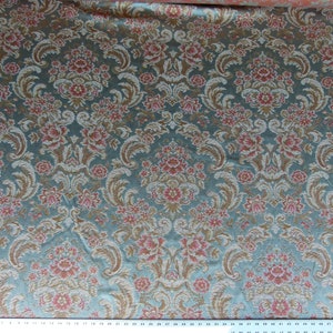 Od Yd Scalamandre Cervino Multi na Celadon Blue Pink Floral Damask Cena detaliczna 312USD/rok!
