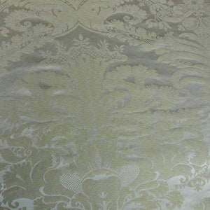 By Yard Old World Weavers Italian Damask Silk Gauffre-Seafoam MSRP 440/Y