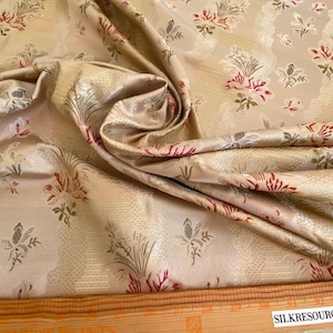 5y Custom Order Garden Trail 100% Silk Lampas French Lace Orchid Cream Gold #1494 MSRP 378/Y