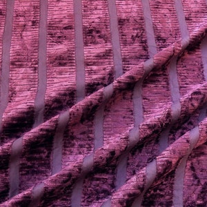 By Yard Kravet Cut Velvet Silky Stripe Deep Purple Eggplant MSRP 208/Y!