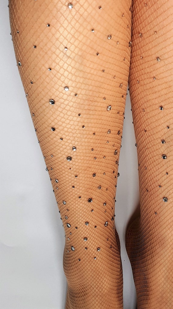 Fishnet Tights, Diamond Fishnet, Bedazzled Tights, Crystal Fishnet, Lace  Tights, Cute Tights, Fishnet Lingerie, Crystal Tights, Dance Tights 