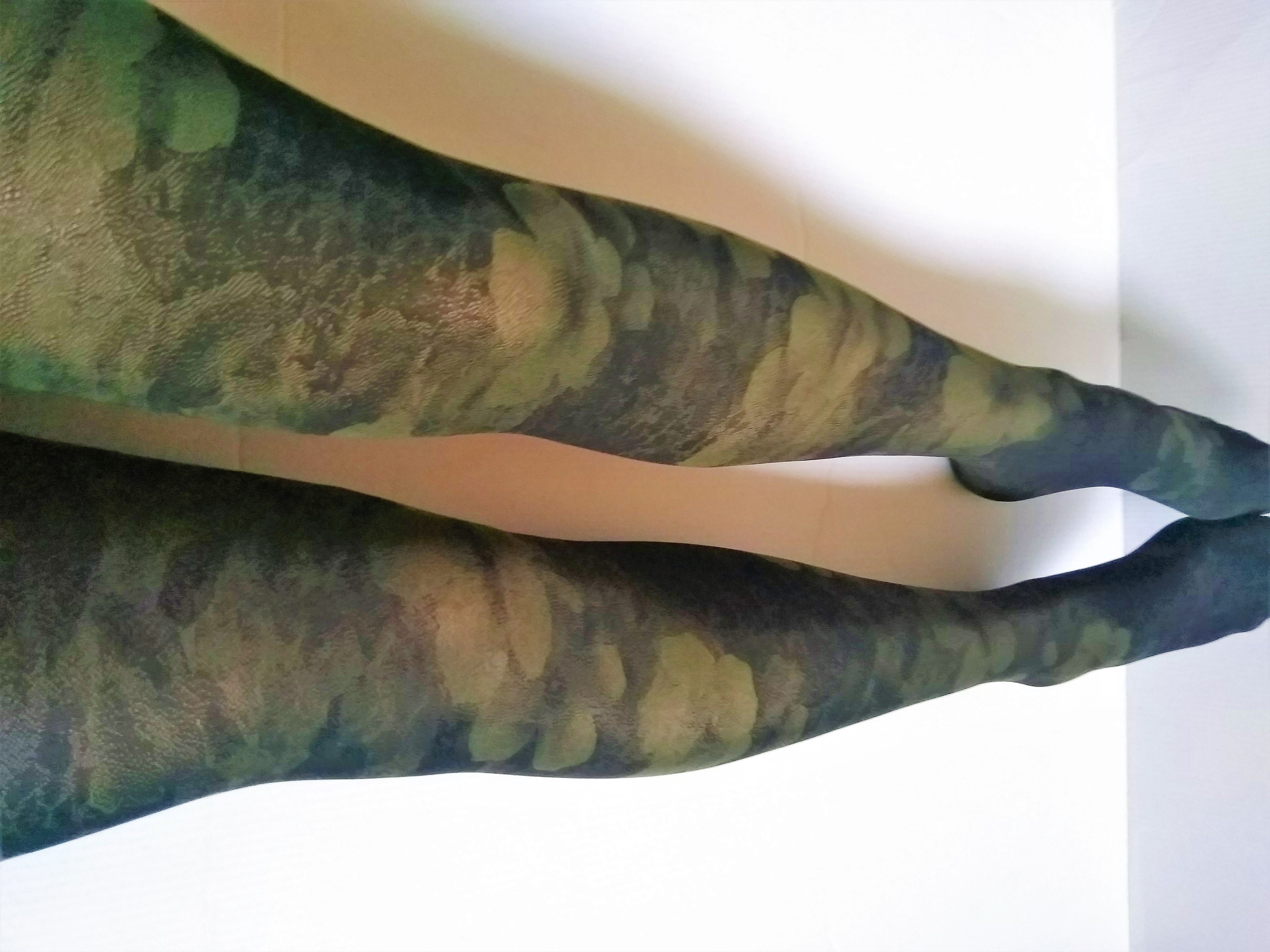 Olive Green Tights for Women. Opaque Printed Floral Lolita Fashion Spandex  Tights Hosiery Pantyhose.. Goodmother Gift. 