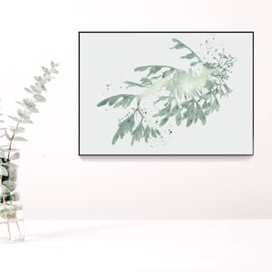 Leafy sea dragon sea horse watercolor wall art giclee print