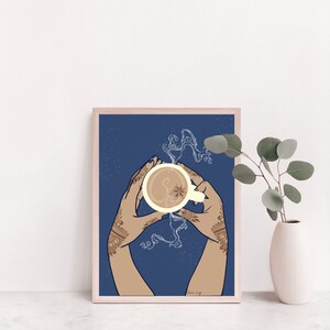 Henna chai tea giclee art print ~ chai tea art, tea lovers gift, tea drinker, coffee shop wall art, tea kitchen decor, tea bar decor,