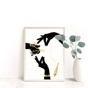 Lámina artística giclée de las Parcas ~ arte mitológico, arte de pared, decoración del hogar, arte de diosas, arte de diosas griegas,