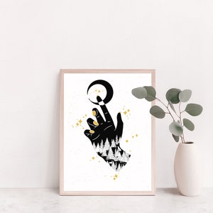 Diana goddess of the moon giclee art print ~ mythology art, wall art, home decor, goddess art, greek goddess art, gallery wall art,
