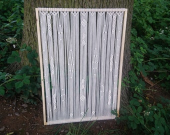 Handmade Macrame Wedding Welcome Sign: Table Plan Photo Display (100cm x 50cm)