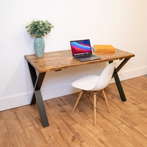 Rustic Computer Desk | Industrial Style Office Desk | Rustic Wooden Desk | Computer Desk - Home or Office Use