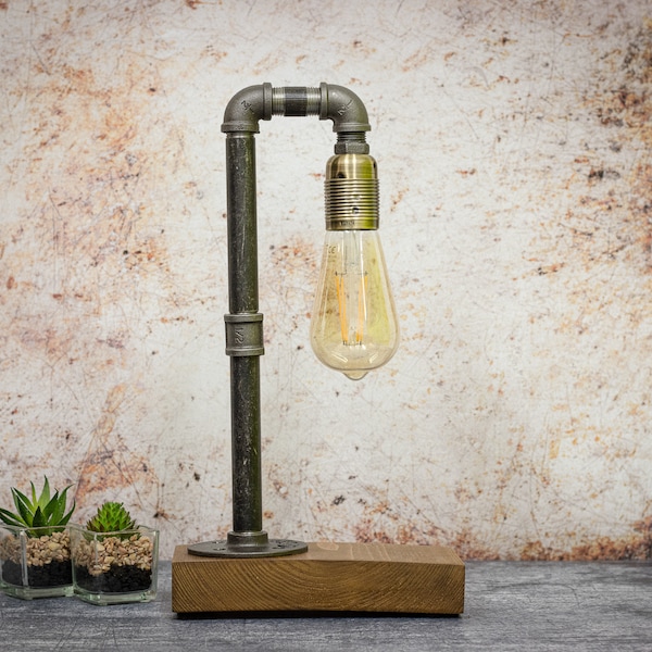 Desk & Table Lamp | Edison Corner Lamp | Steampunk Bedside Lamp | Industrial Style Lighting | Interior Lighting