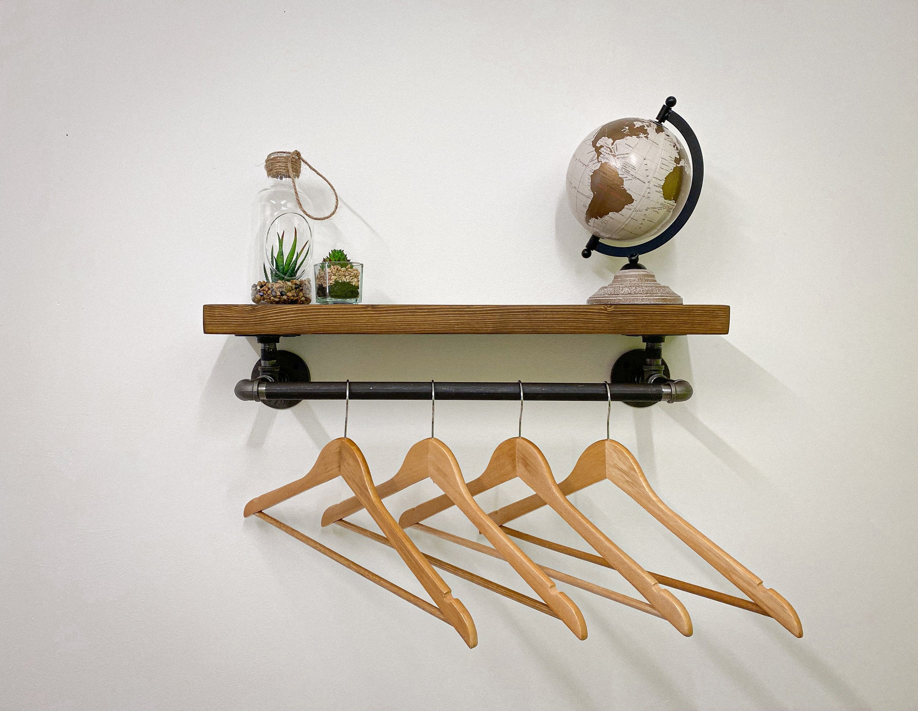 Industrial Clothes Rail Shelf / Wall Mounted Clothes Rail with Etsy