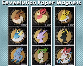 Papercraft Eeveelution Magnets