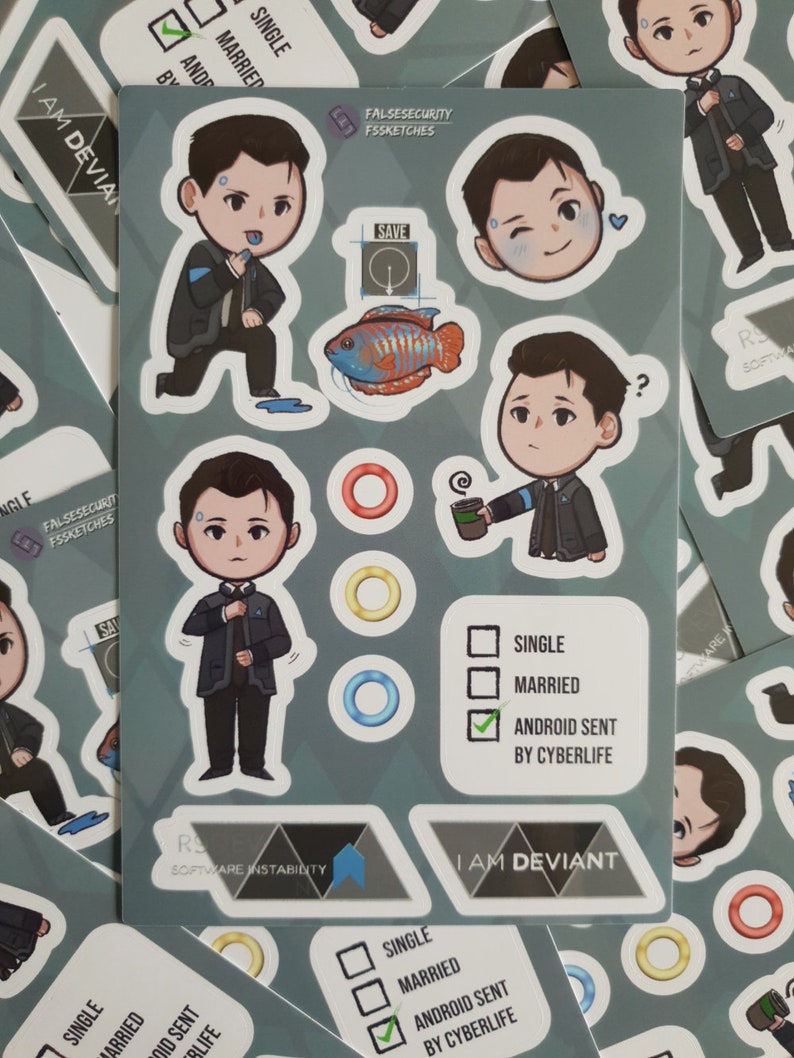 DBH Connor RK800 Vinyl Sticker Sheets image 4