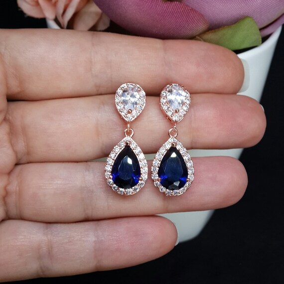 Sapphire cheap wedding earrings
