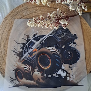 Patch thermocollant coloré Monster Truck pour enfants et adultes, adapté aux cartables, T-shirts, sacs, oreillers, pulls, vestes en jean.