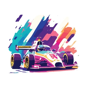Colorful iron-on patch colorful racing car racing car