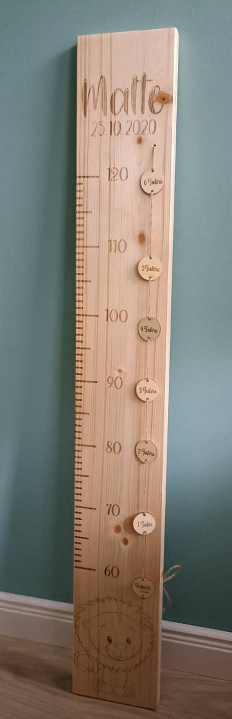Holz Messlatte Für Kinderzimmer - Wachstumstabelle Zum Bemalen & Dekorieren