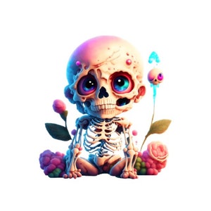 Colorful iron-on patch colorful skeleton