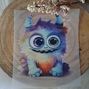Patch thermocollant petit monstre coloré pour enfants et adultes, adapté aux cartables, T-shirts, sacs, oreillers, pulls, vestes en jean
