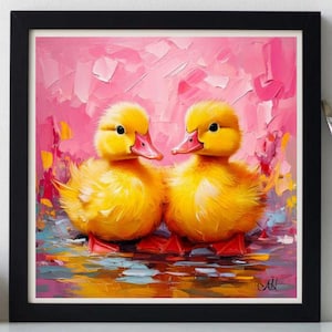 Geese Painting ORIGINAL Art on Canvas Textured Oil Artwork Impasto Custom Order Kitchen Wall Decor Unique Gifts for her