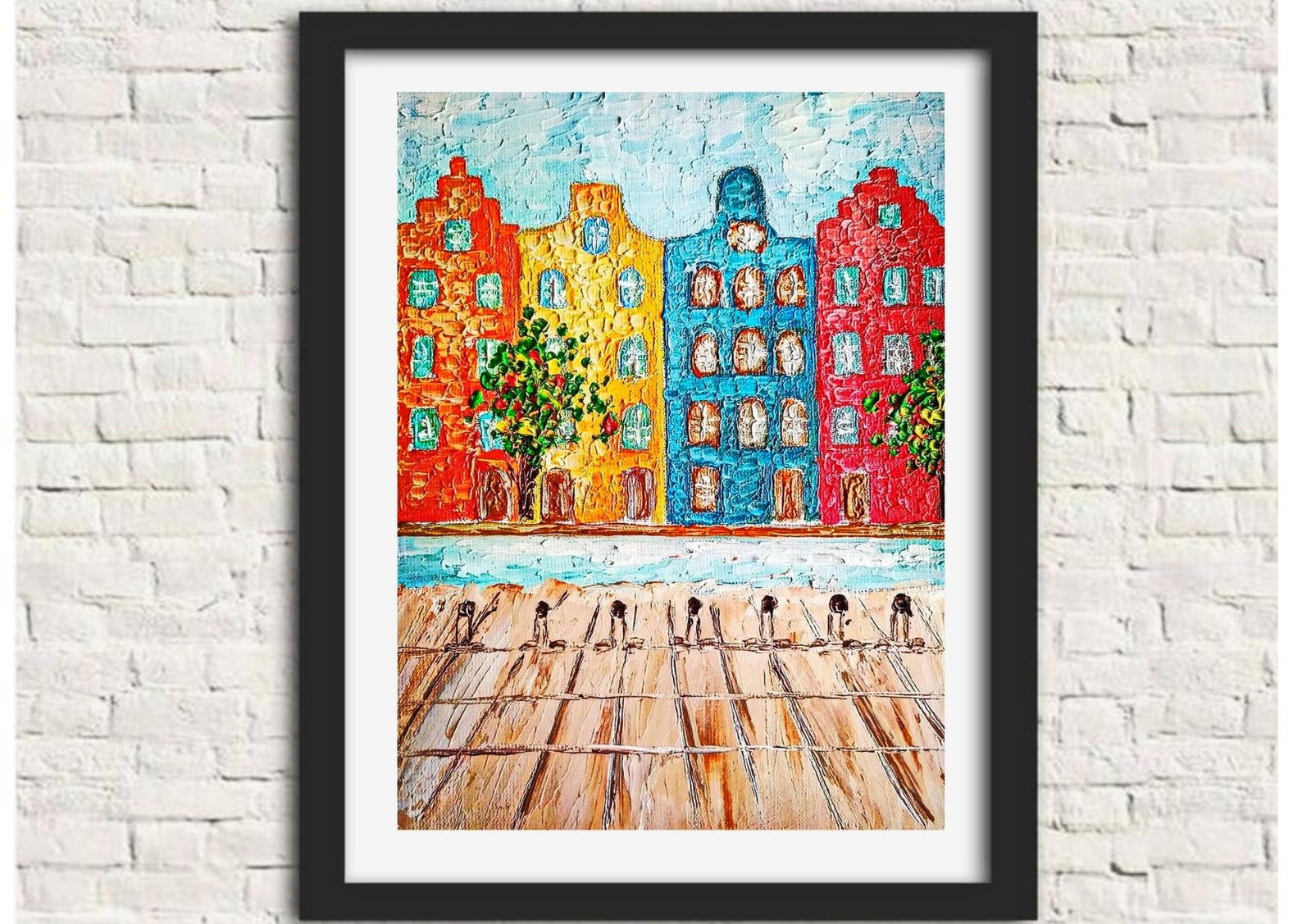 Amsterdam Wall Art ORIGINAL PAINTING Amsterdam Wall Decor Etsy