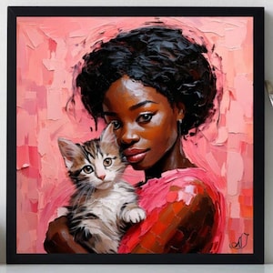 Black Woman Portrait Oil Painting ORIGINAL ART on Canvas Custom Order Textured Artwork Impasto Unique Gifts for Her