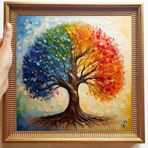 Tree of Life Painting ORIGINAL Art on Canvas Custom Order Impasto Textured Oil Artwork Unique gifts for her